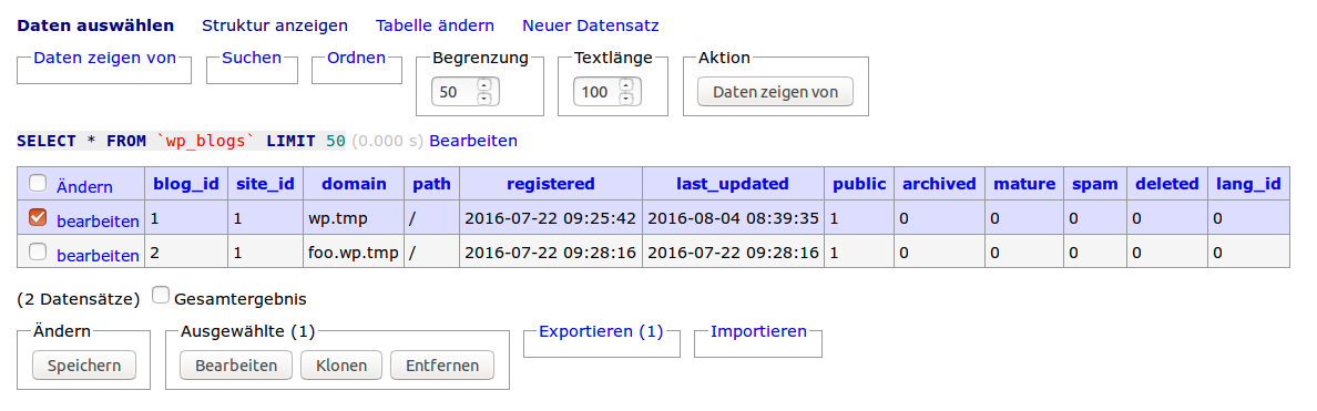 adminer editare wp_blogs