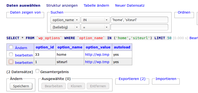 adminer editare wp_options