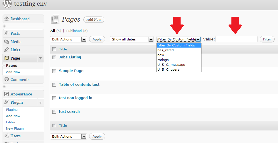 previzualizare plugin filtrare câmpuri personalizate