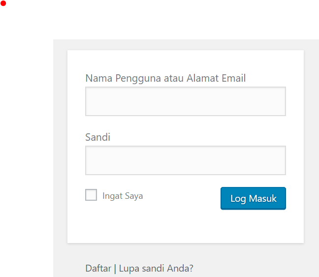 Pagina de autentificare WordPress