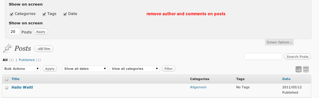 Disattivare le funzioni di supporto in WordPress