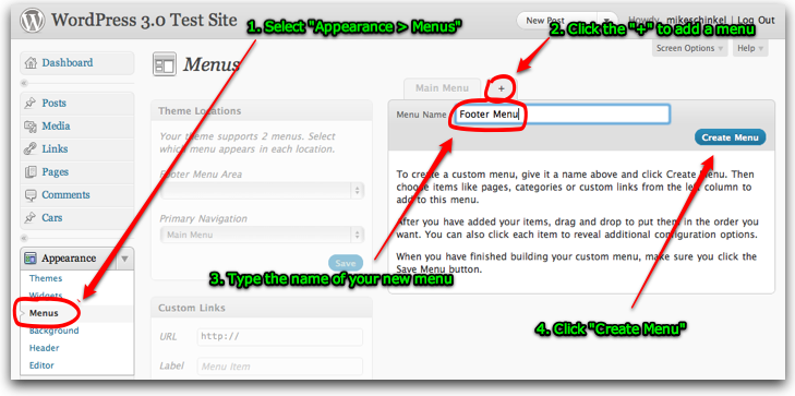 Создание навигационного меню в WordPress 3.x
