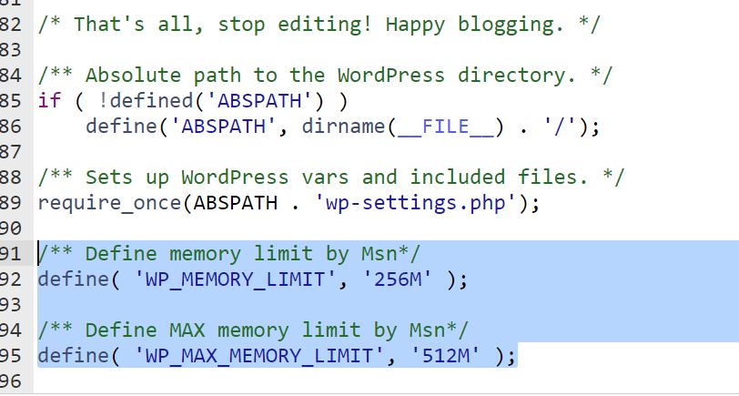 Configuración en wp-config.php