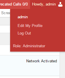 Captura de pantalla mostrando el rol del usuario en la barra de administración