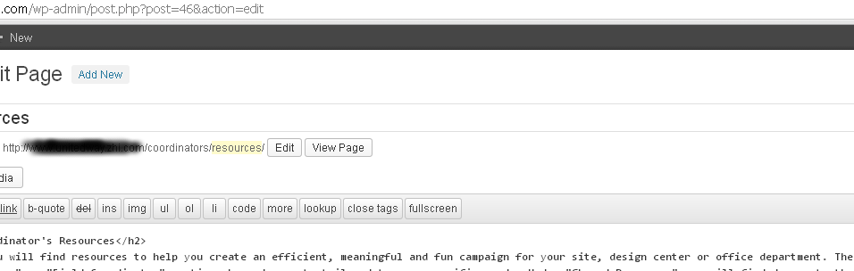 Screenshot che mostra l'ID della pagina WordPress