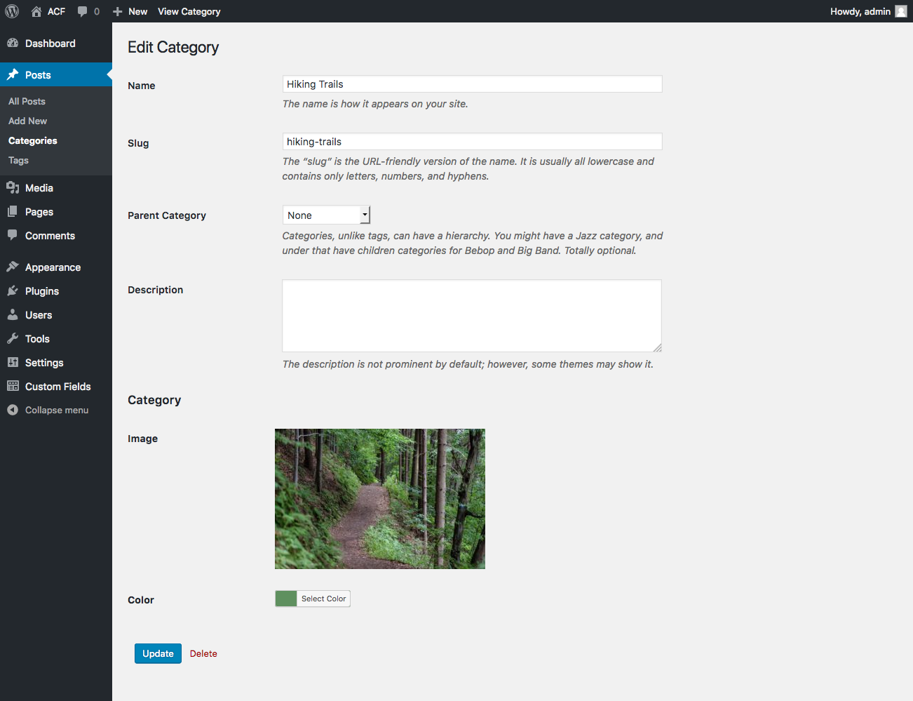 agregar imagen a término en WordPress