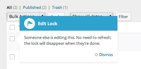 Blocco di modifica in WordPress