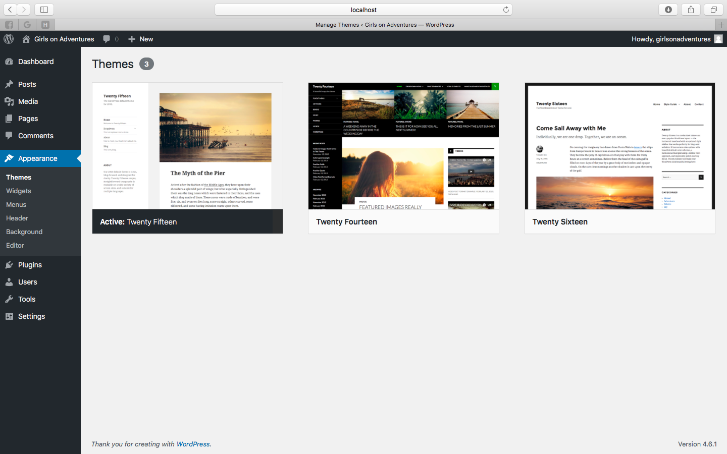 Captura de pantalla mostrando la sección de temas en WordPress sin el botón Añadir nuevo