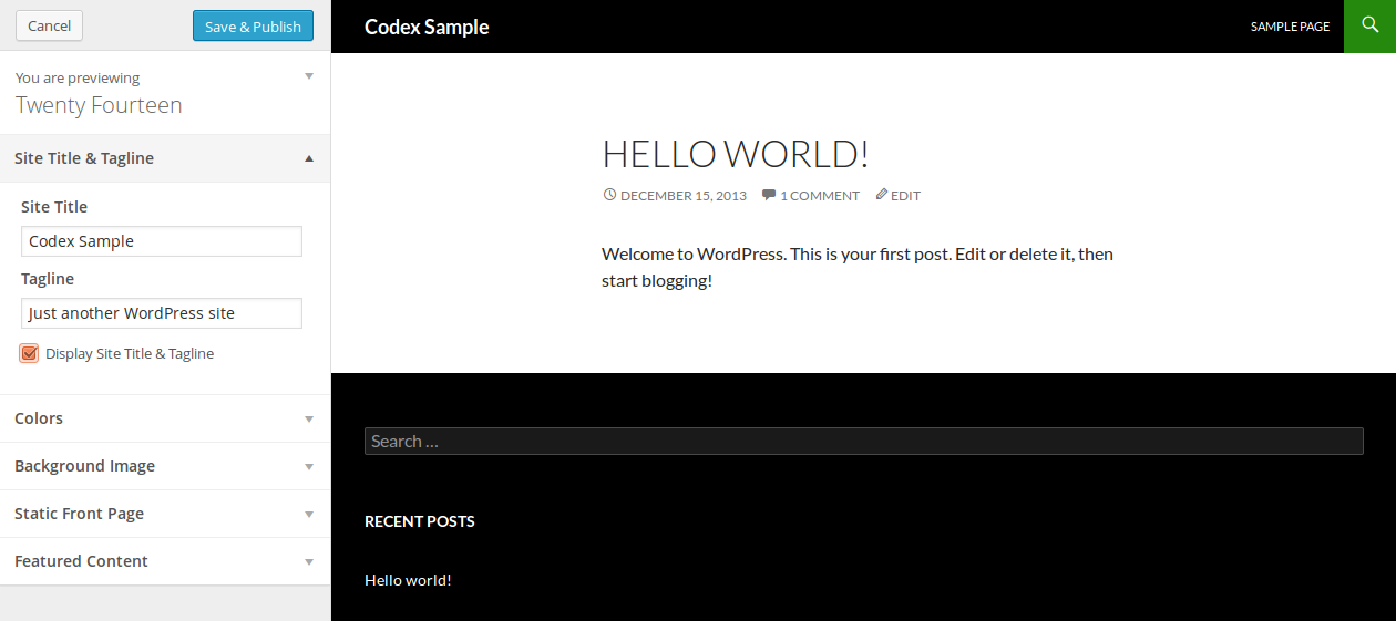Eliminar configuración del personalizador de temas