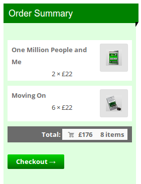 Captura de pantalla del widget del carrito de Woocommerce en la barra lateral
