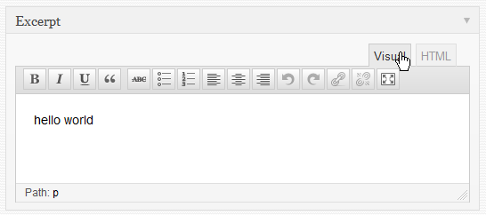 Editor de extracto enriquecido en WordPress
