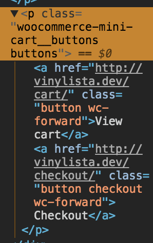 Botones del widget del mini carrito de WooCommerce
