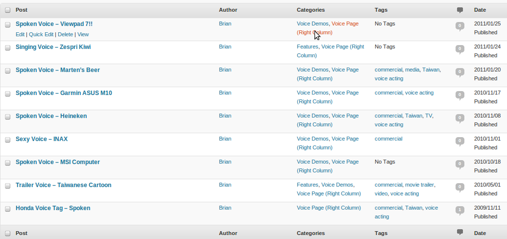 Exemplu de afișare limitată la 5 articole în WordPress