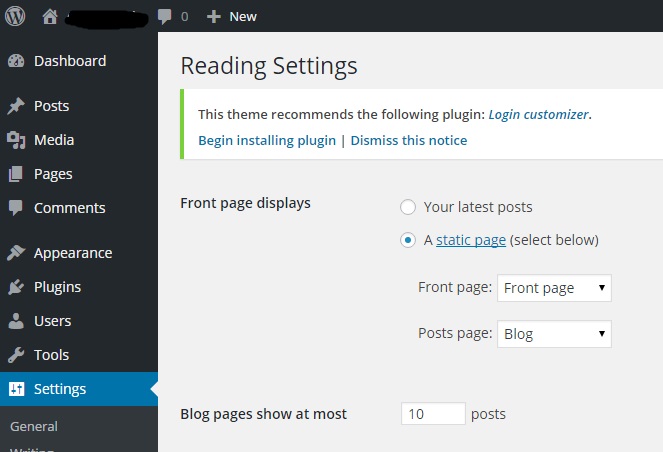 Configuración de mi sitio WordPress