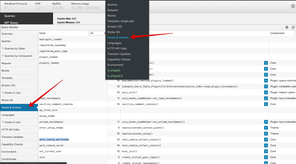 Monitoraggio query WordPress