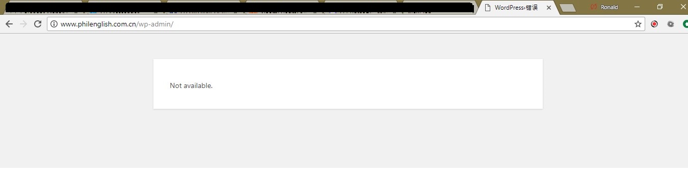 Error Not Available en WordPress Admin