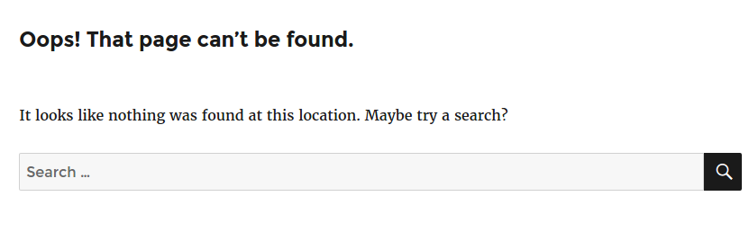 schermata pagina non trovata