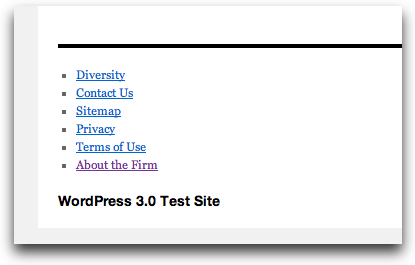 Меню в подвале WordPress 3.x до оформления